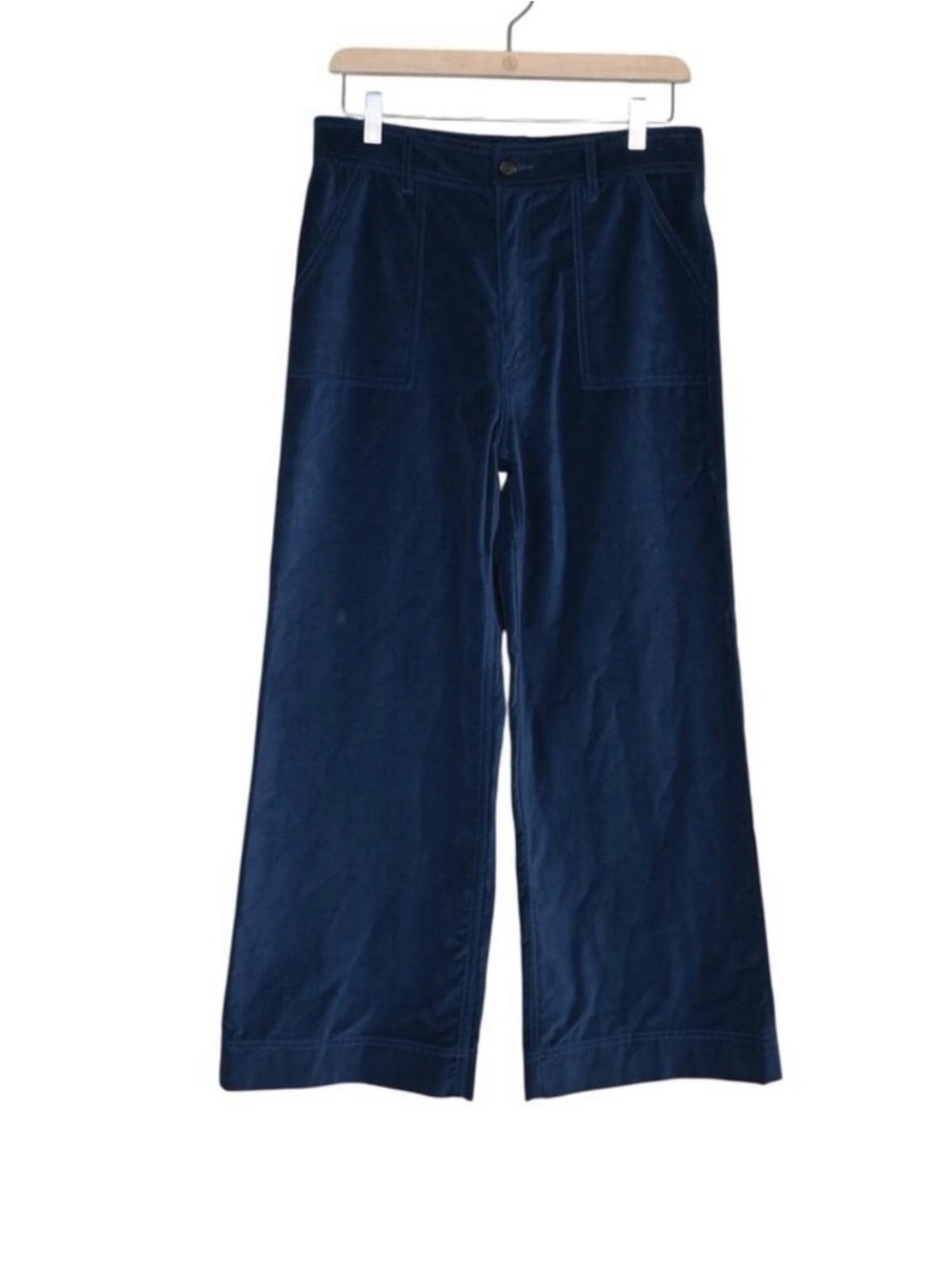 Frye Wide-Leg Camber Velvet Pants in Midnight Blue